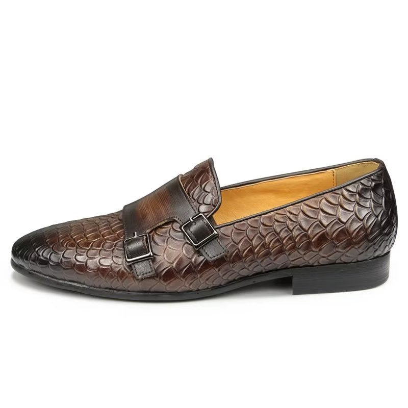 Casual Schoenen Heren Croc-patroon Elegante Instaploafers - Koffie