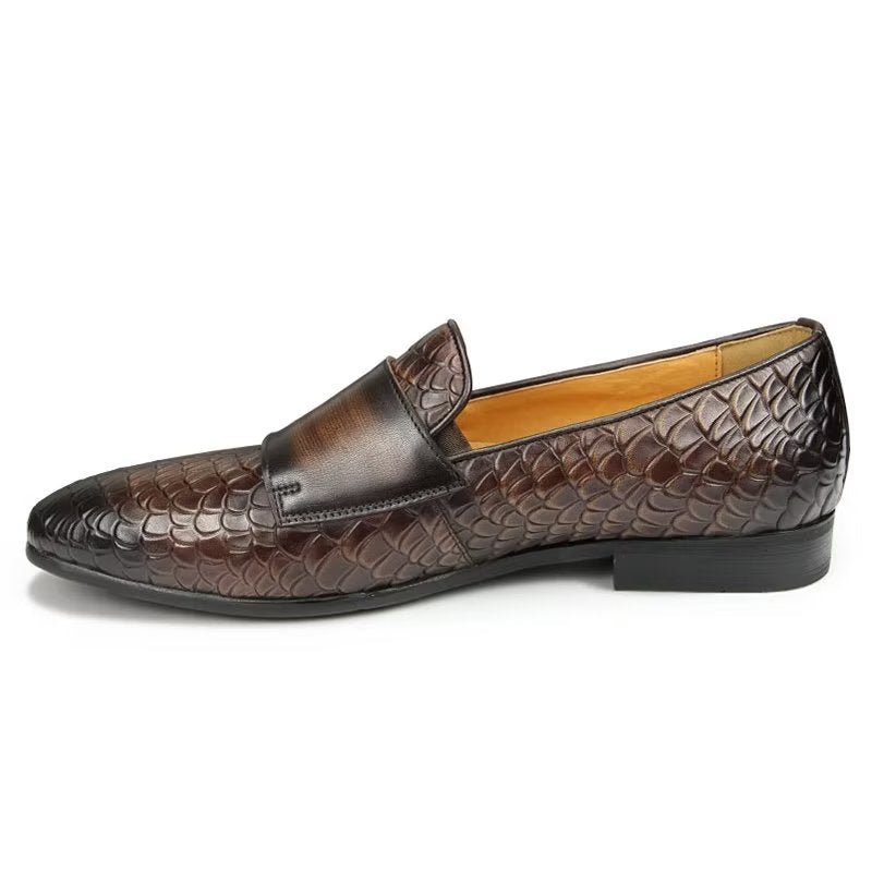 Casual Schoenen Heren Croc-patroon Elegante Instaploafers - Koffie