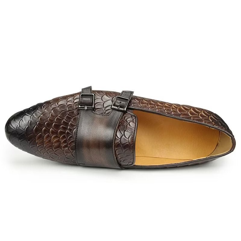 Casual Schoenen Heren Croc-patroon Elegante Instaploafers - Koffie