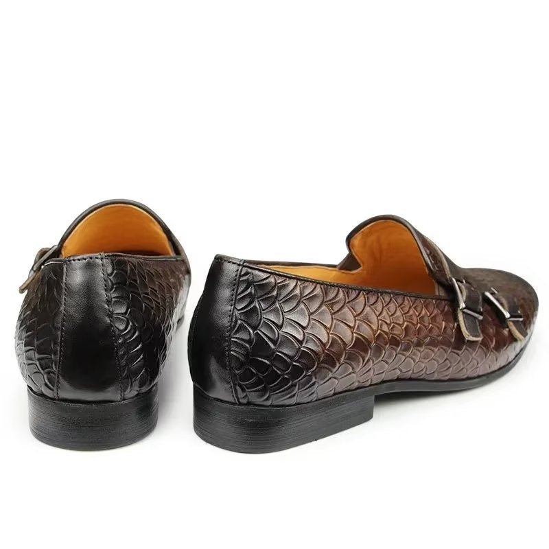 Casual Schoenen Heren Croc-patroon Elegante Instaploafers - Koffie