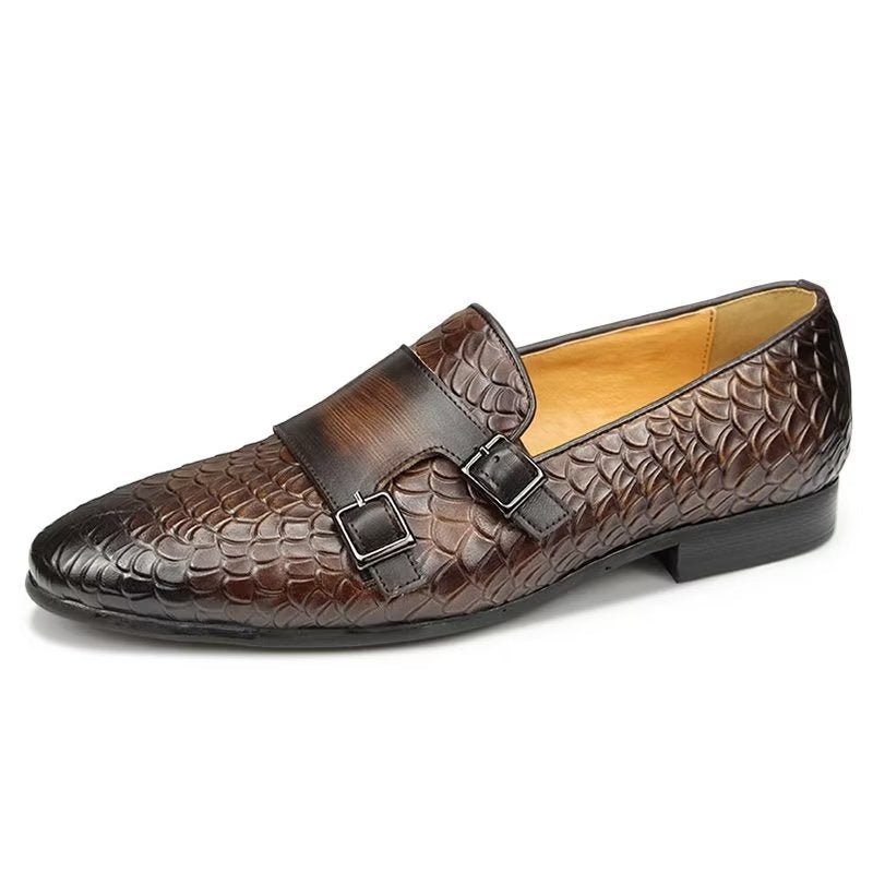 Casual Schoenen Heren Croc-patroon Elegante Instaploafers - Koffie