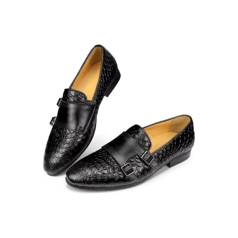 Casual Schoenen Heren Croc-patroon Elegante Instaploafers - Zwart