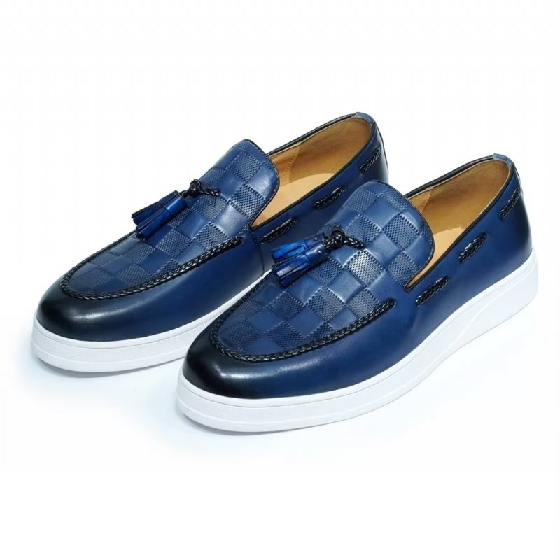 Casual Schoenen Heren Echt Leer - Blauw