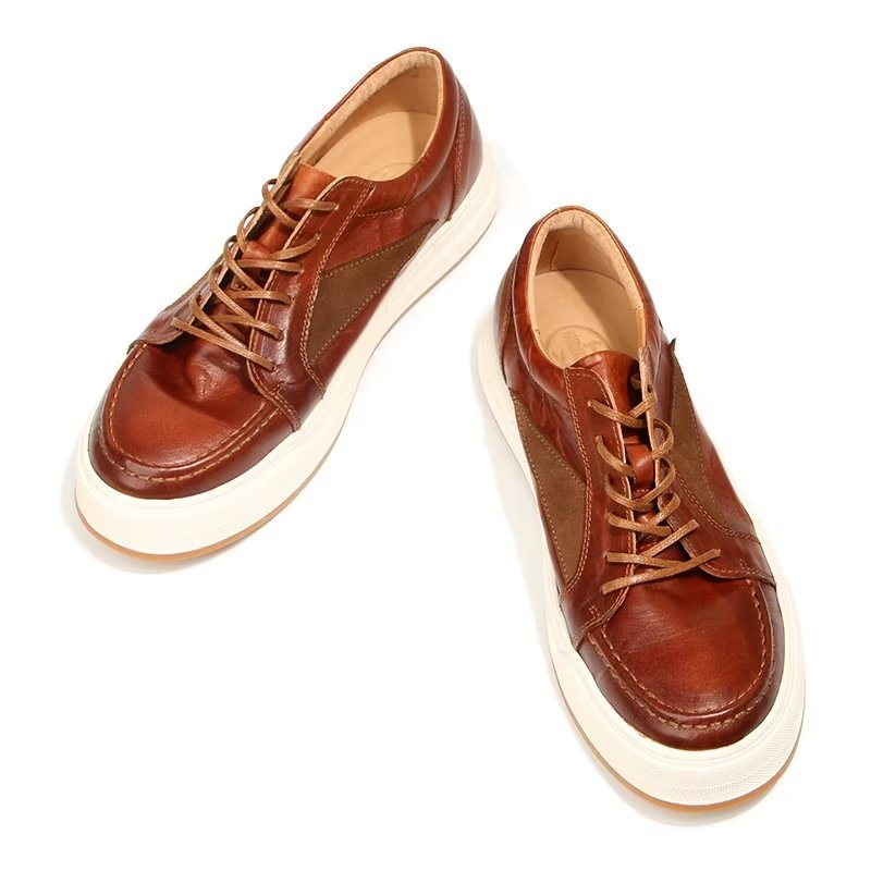 Casual Schoenen Heren Elegante Hoge Mode-sneakers - Bruin