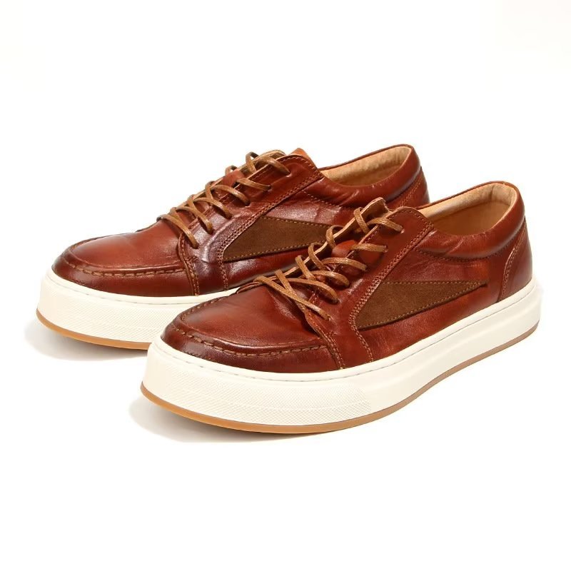 Casual Schoenen Heren Elegante Hoge Mode-sneakers - Bruin