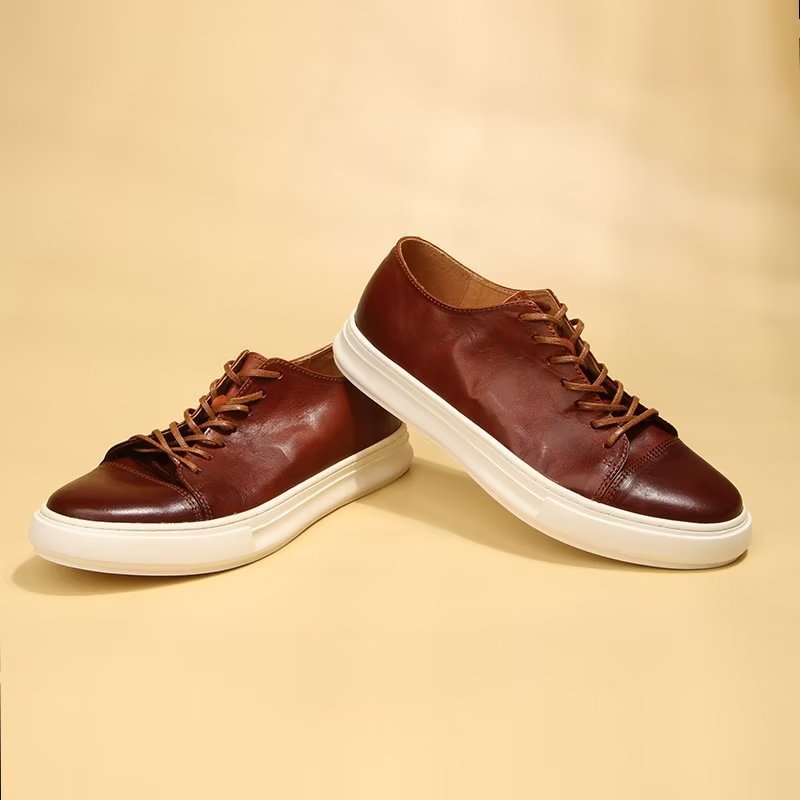 Casual Schoenen Heren Elegante Hoge Mode-sneakers - Bruin