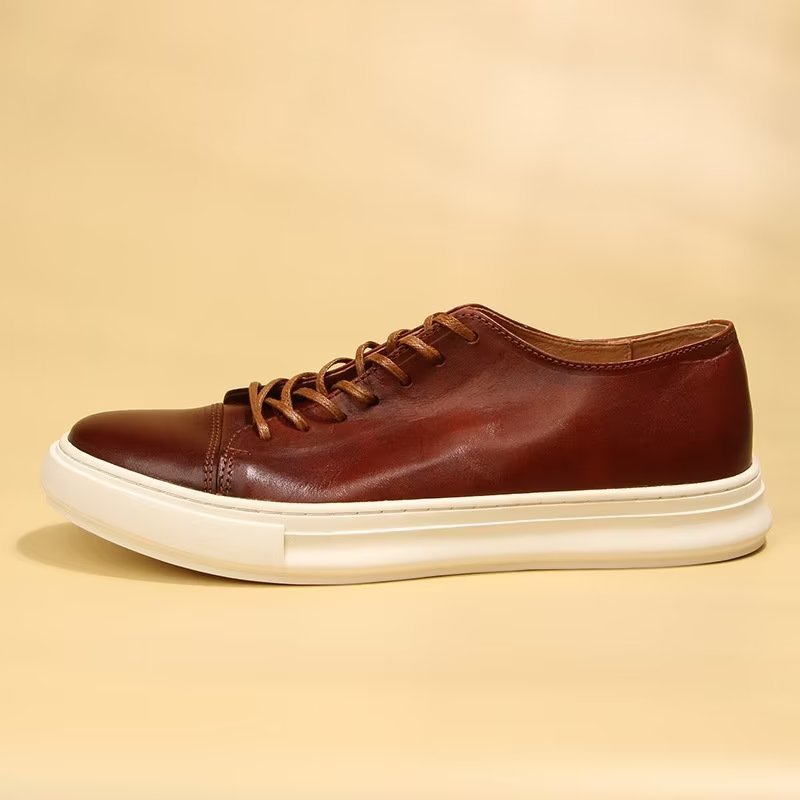 Casual Schoenen Heren Elegante Hoge Mode-sneakers - Bruin