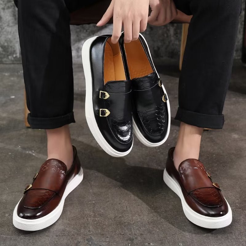 Casual Schoenen Heren Elegante Instapper-platformsneakers - Bruin