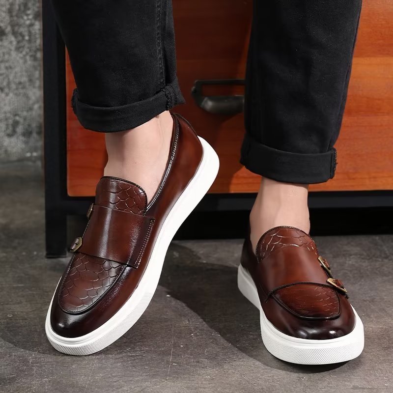 Casual Schoenen Heren Elegante Instapper-platformsneakers - Bruin