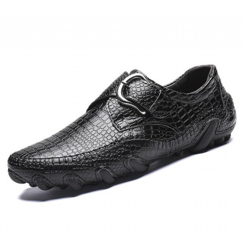 Casual Schoenen Heren Luxe Crocbuckle Pluche Lederen Vrijetijdsschoenen