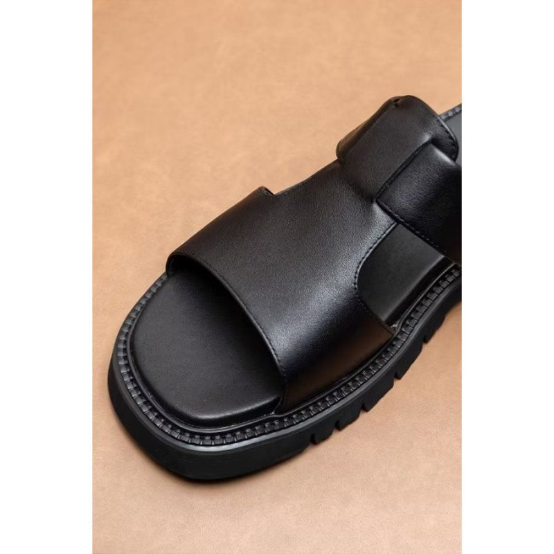 Casual Schoenen Heren Luxe Lederen Zakelijke Sandalen - Zwart