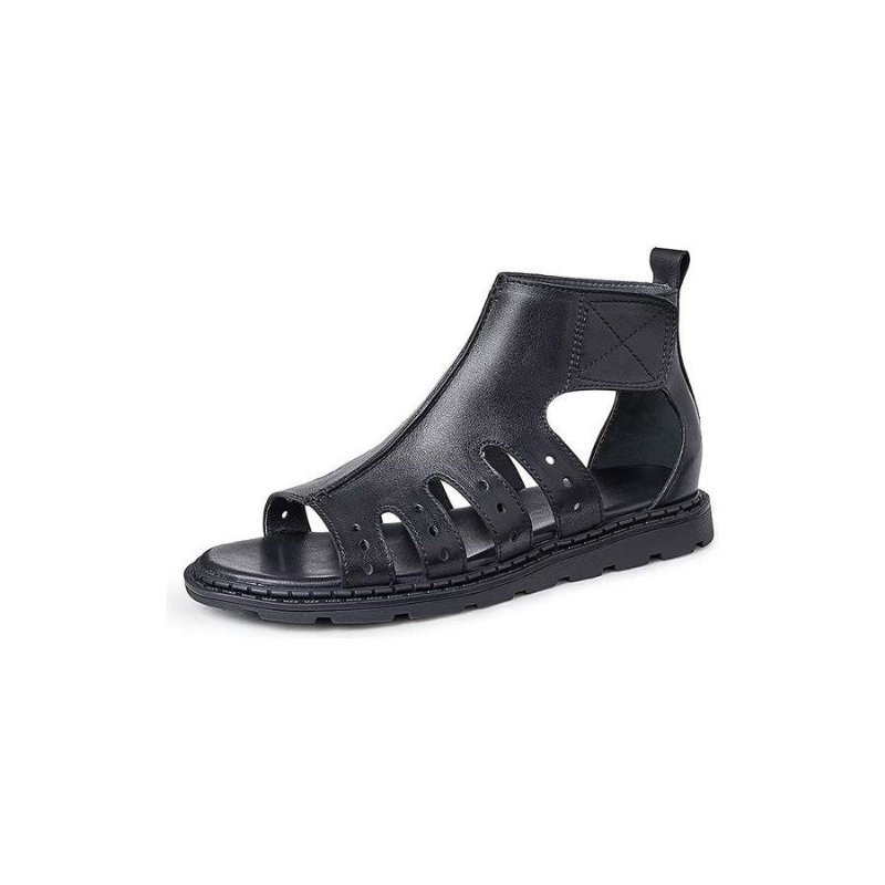 Casual Schoenen Heren Luxe Sandalen Met Peeptoe-band - Zwart