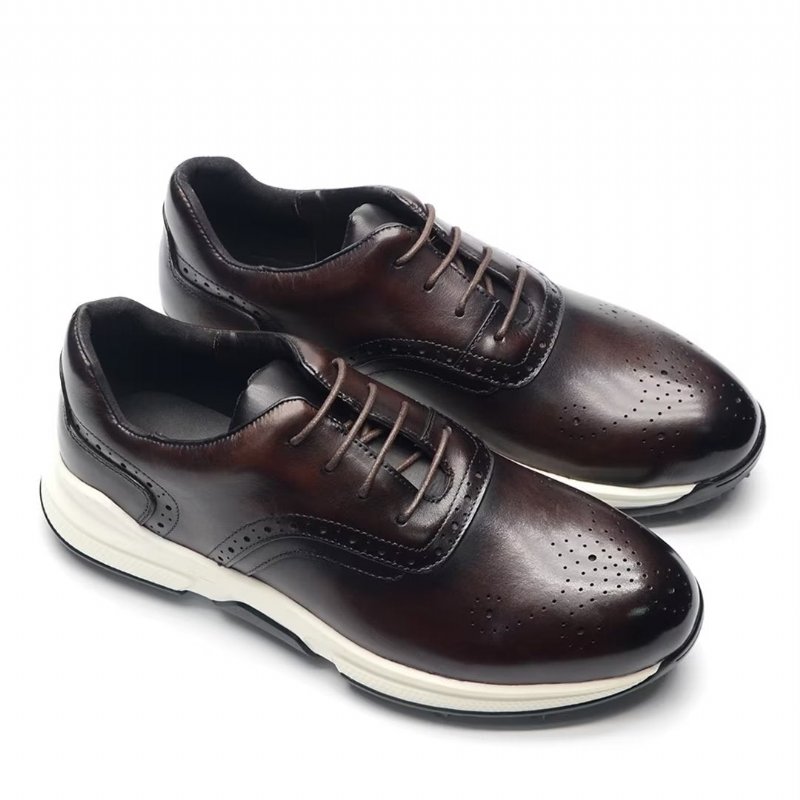 Casual Schoenen Heren Modern Comfort Leren - Koffie