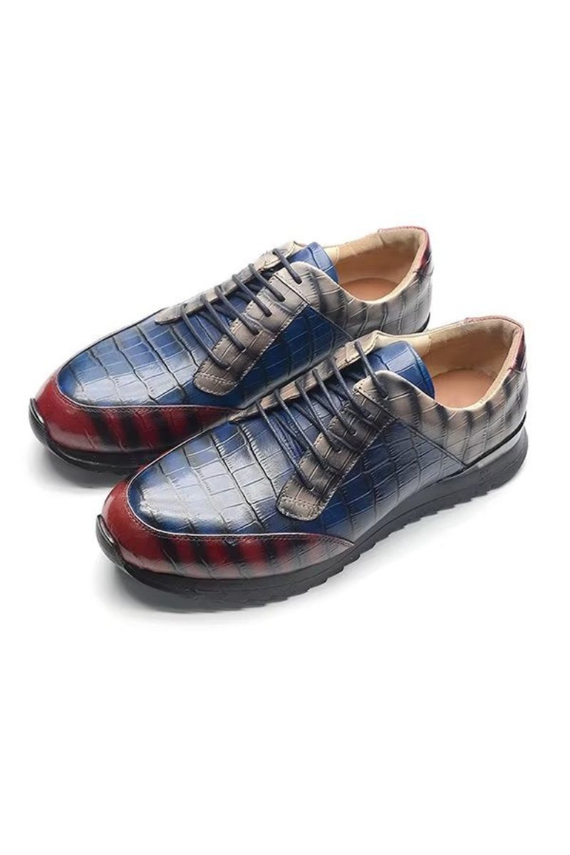 Casual Schoenen Heren Stedelijke Verfijnde Leren - Blauw