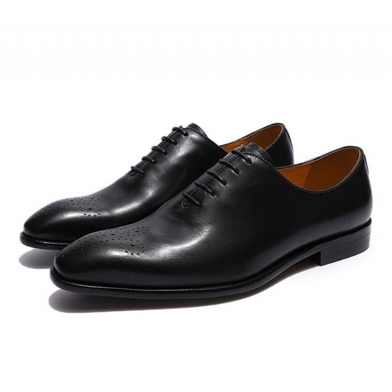 Formele Herenschoenen Brogue-schoenen Met Exotische Stippenstijl - Zwart