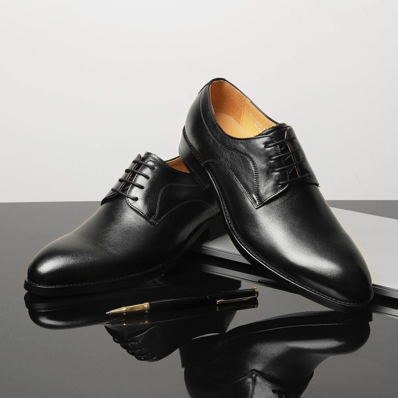 Formele Herenschoenen Bruiloft Luxe Exotisch Leer Puntige Oxfords - Zwart