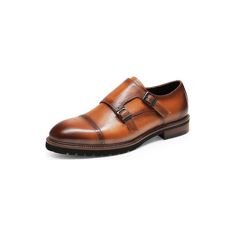 Formele Herenschoenen Buckluxe Exotische Casual Schoenen Met Brogueband - Koffie