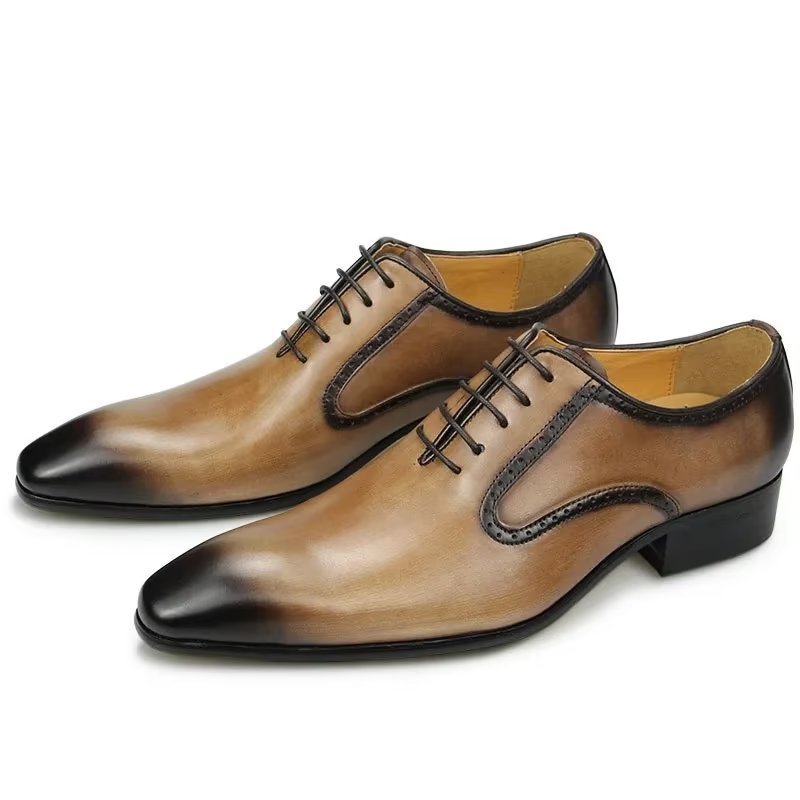 Formele Herenschoenen Chique Lederen Brogueschoenen Bruiloften - Bruin