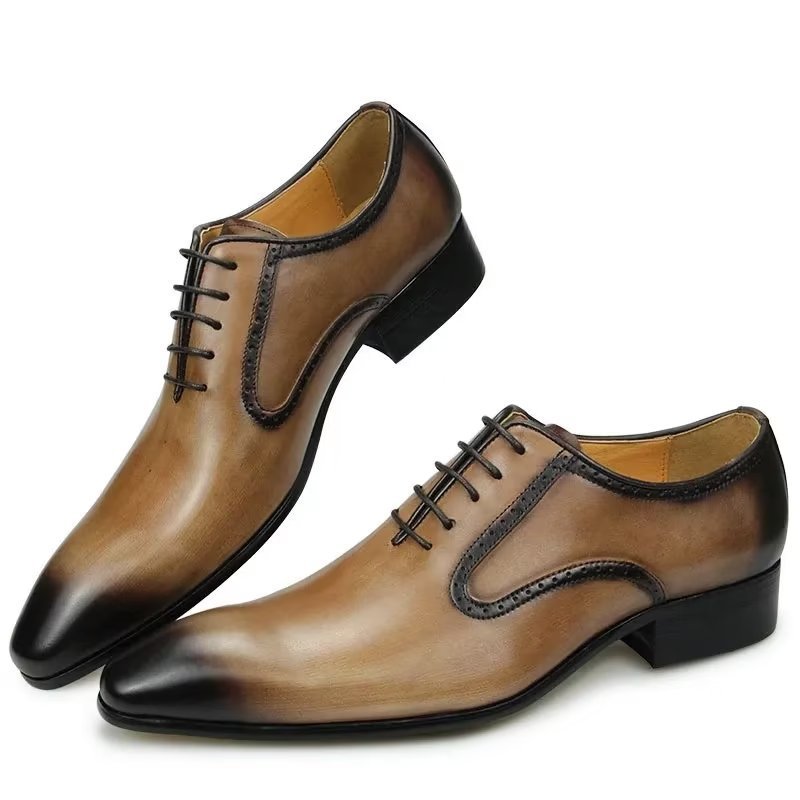 Formele Herenschoenen Chique Lederen Brogueschoenen Bruiloften - Bruin