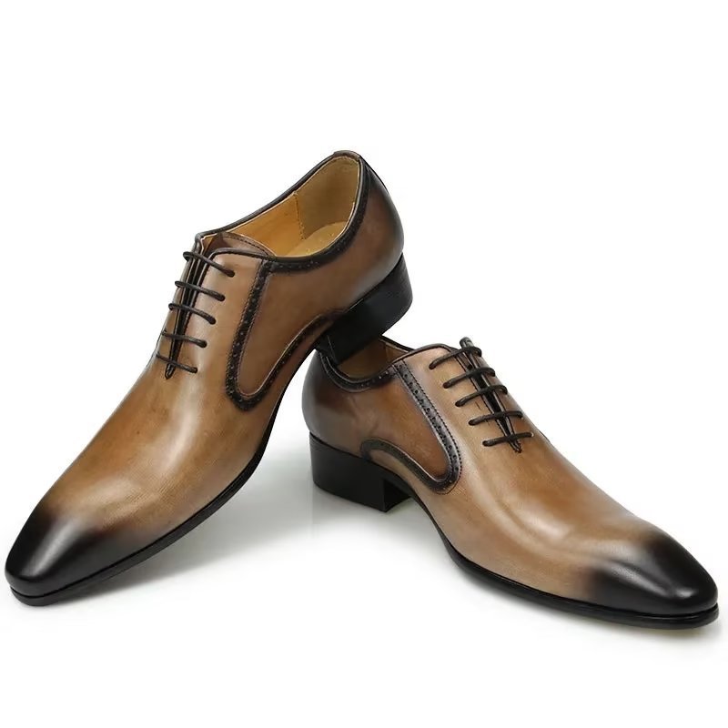 Formele Herenschoenen Chique Lederen Brogueschoenen Bruiloften - Bruin