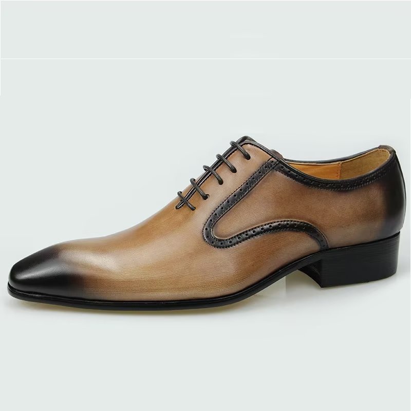 Formele Herenschoenen Chique Lederen Brogueschoenen Bruiloften - Bruin