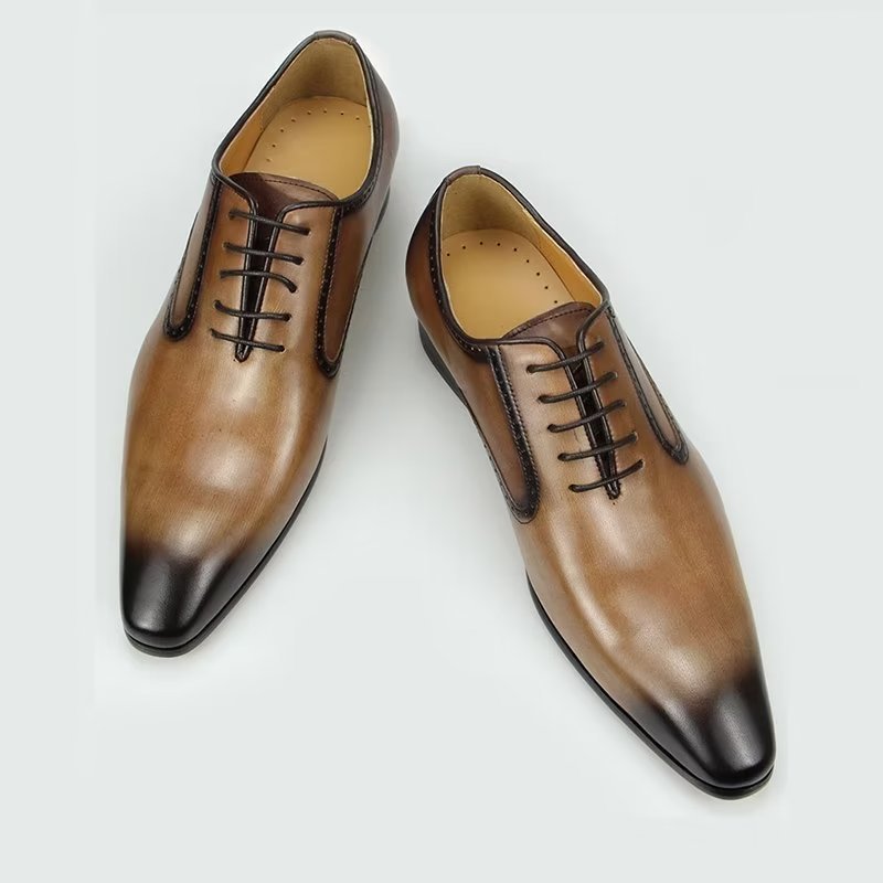 Formele Herenschoenen Chique Lederen Brogueschoenen Bruiloften - Bruin