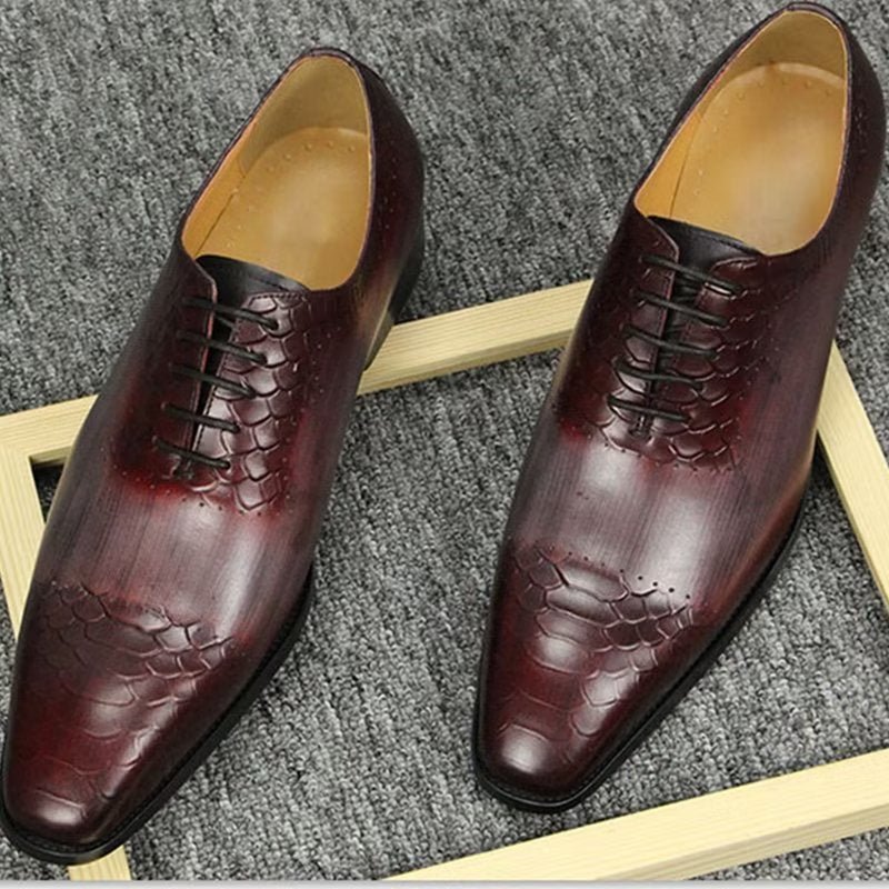 Formele Herenschoenen Chique Leren Trouwschoenen Brogue - Rood