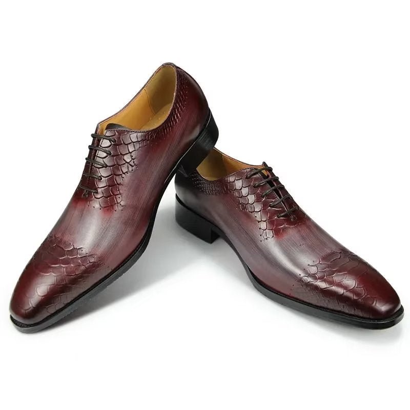 Formele Herenschoenen Chique Leren Trouwschoenen Brogue - Rood