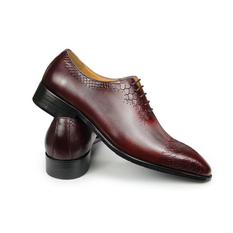 Formele Herenschoenen Chique Leren Trouwschoenen Brogue - Rood