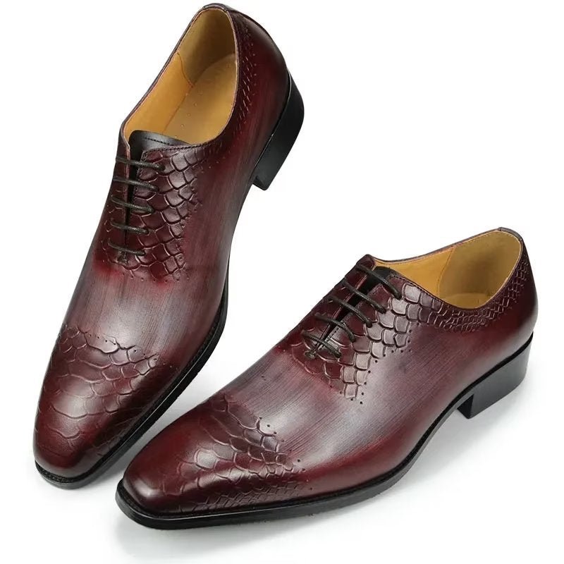 Formele Herenschoenen Chique Leren Trouwschoenen Brogue - Rood