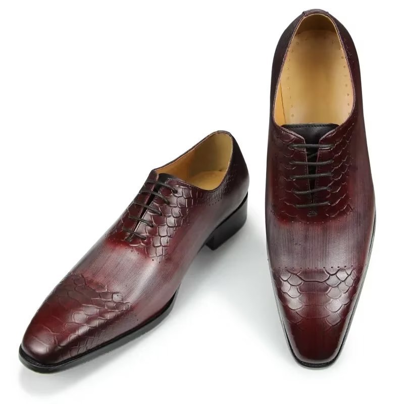 Formele Herenschoenen Chique Leren Trouwschoenen Brogue - Rood