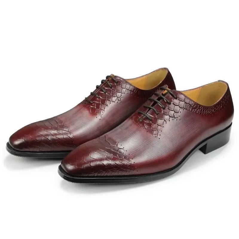 Formele Herenschoenen Chique Leren Trouwschoenen Brogue - Rood