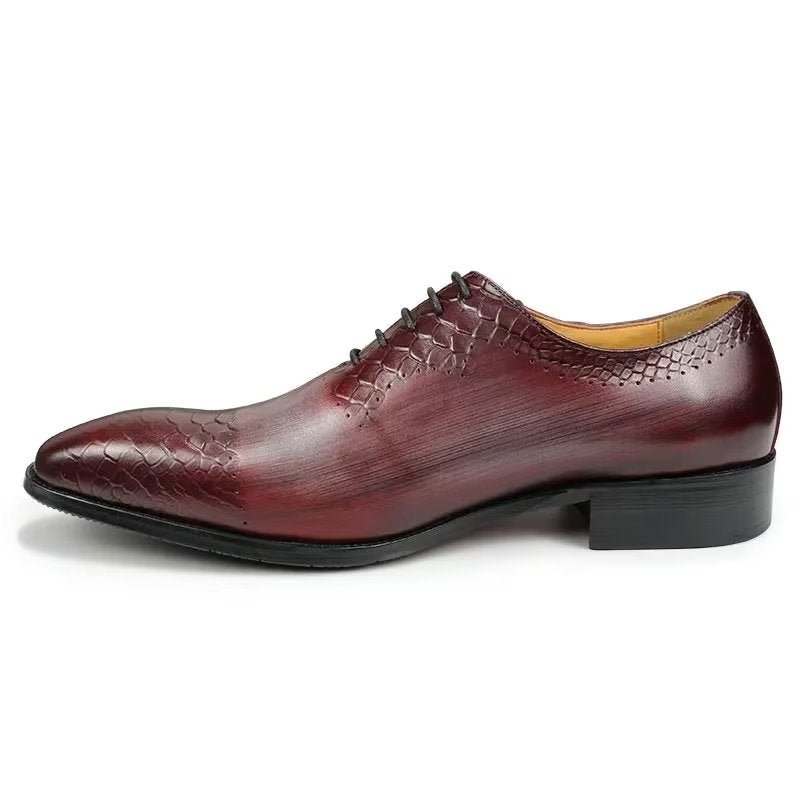 Formele Herenschoenen Chique Leren Trouwschoenen Brogue - Rood