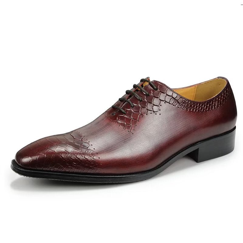 Formele Herenschoenen Chique Leren Trouwschoenen Brogue - Rood