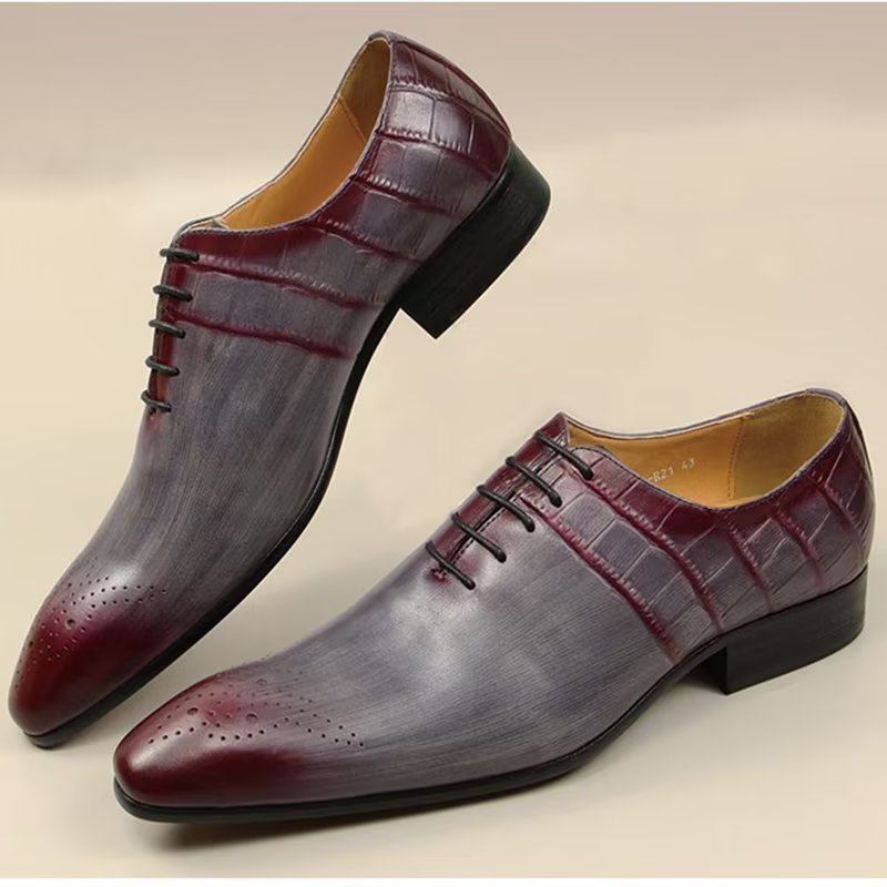 Formele Herenschoenen Chique Leren Trouwschoenen Brogue - Rood