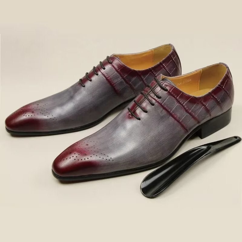 Formele Herenschoenen Chique Leren Trouwschoenen Brogue - Rood