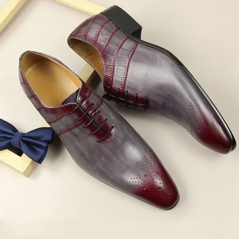 Formele Herenschoenen Chique Leren Trouwschoenen Brogue - Rood