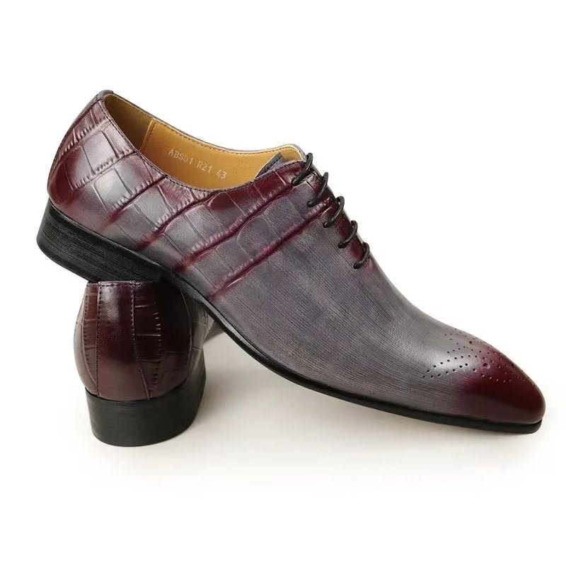 Formele Herenschoenen Chique Leren Trouwschoenen Brogue - Rood