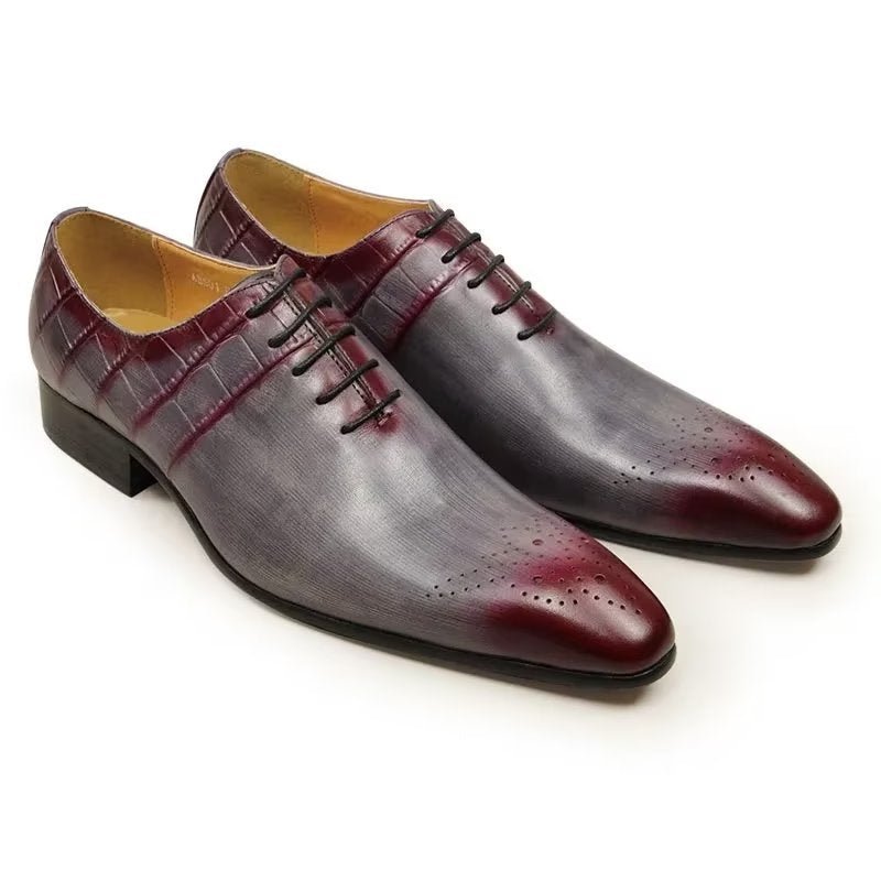 Formele Herenschoenen Chique Leren Trouwschoenen Brogue - Rood