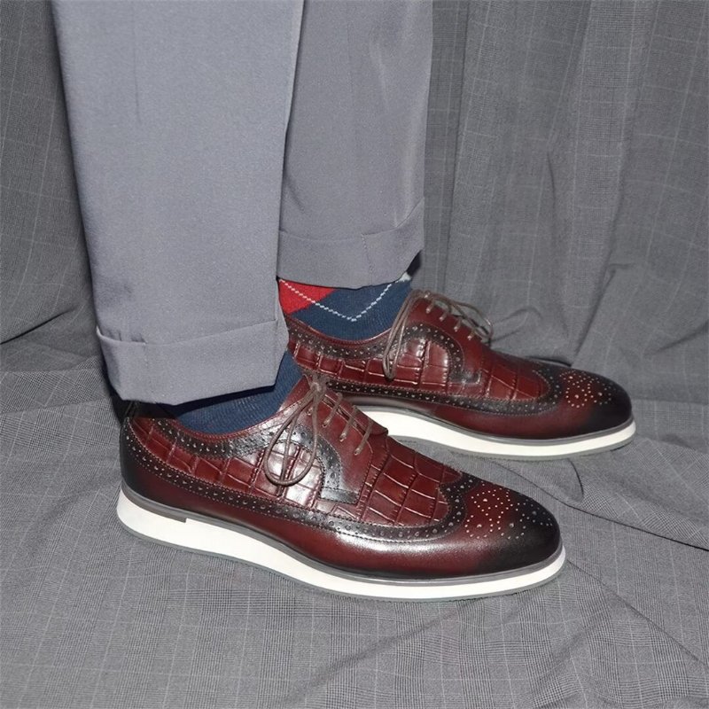 Formele Herenschoenen City Elegance Veterschoenen - Bordeauxrood