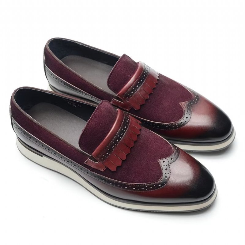 Formele Herenschoenen Comfortabele Moderne Loafers - Bordeauxrood