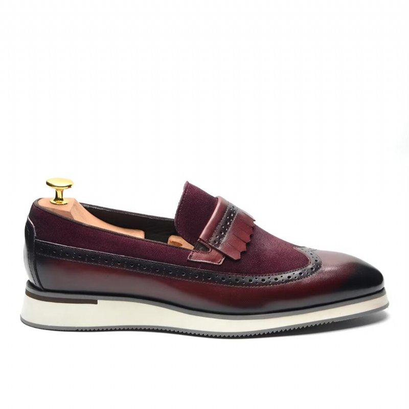 Formele Herenschoenen Comfortabele Moderne Loafers - Bordeauxrood