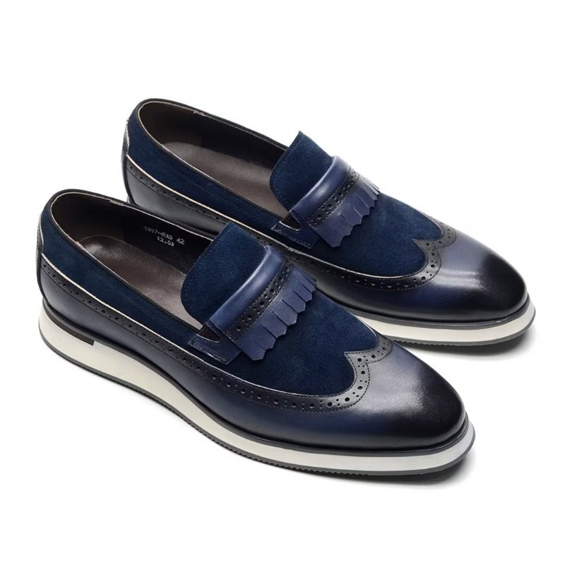 Formele Herenschoenen Comfortabele Moderne Loafers - Blauw