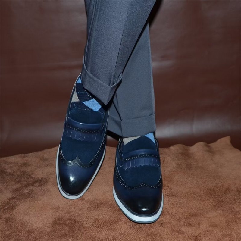 Formele Herenschoenen Comfortabele Moderne Loafers - Blauw