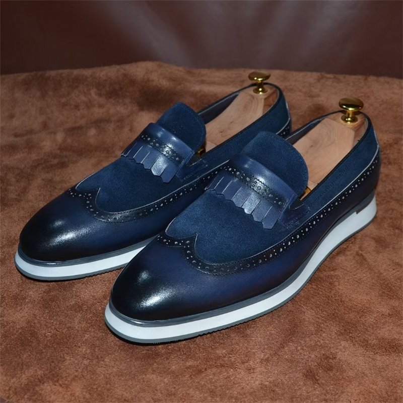 Formele Herenschoenen Comfortabele Moderne Loafers - Blauw