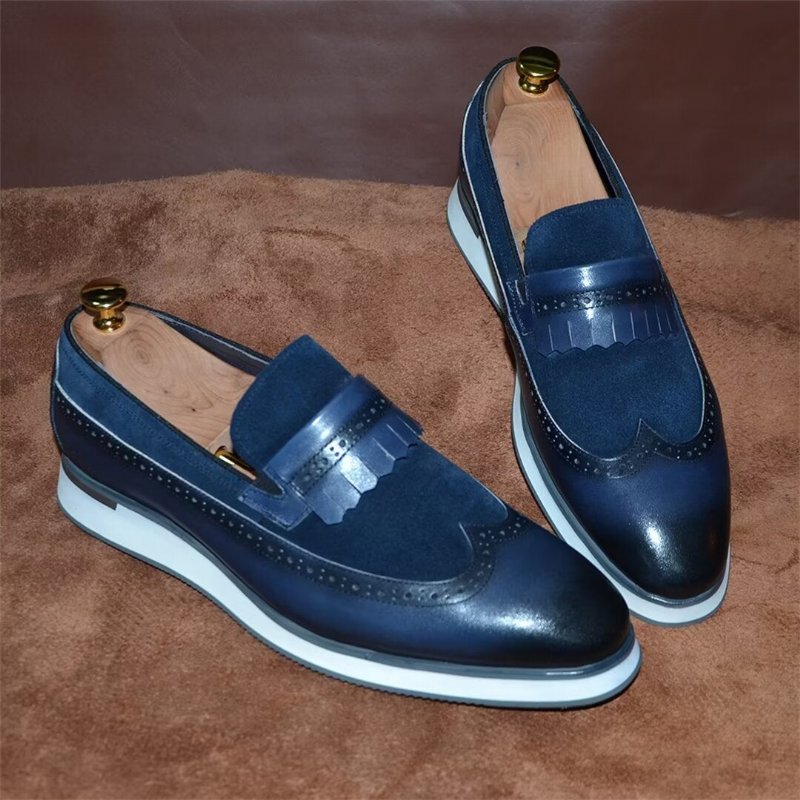 Formele Herenschoenen Comfortabele Moderne Loafers - Blauw