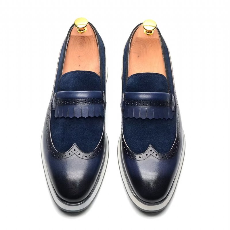 Formele Herenschoenen Comfortabele Moderne Loafers - Blauw