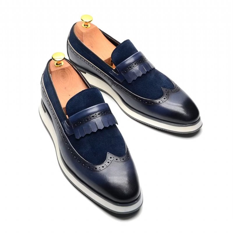 Formele Herenschoenen Comfortabele Moderne Loafers - Blauw