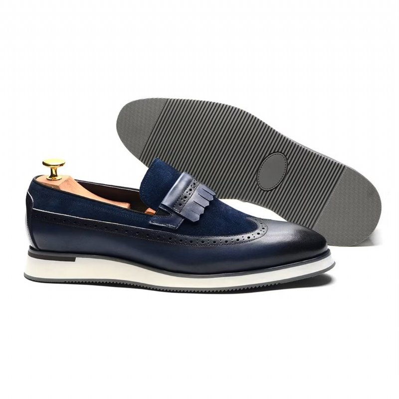 Formele Herenschoenen Comfortabele Moderne Loafers - Blauw