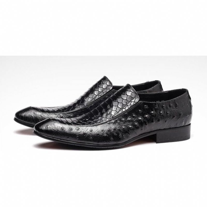 Formele Herenschoenen Croc Texture Leather Slip-on Oxford-brogues